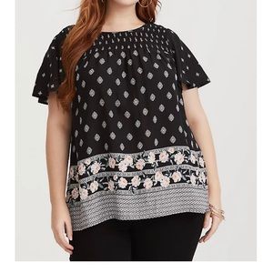 Torrid Smocked Challis Top